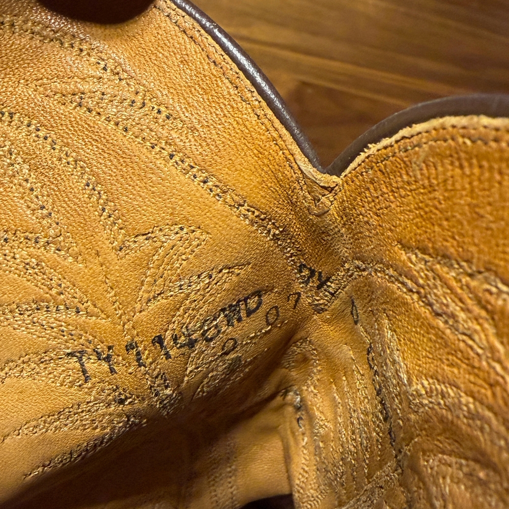 Lucchese Tan Ostrich Leather Western Boots - Picture 8 of 15
